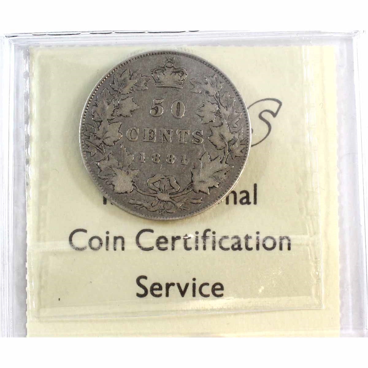 1881H Canada 50-cents ICCS Certified VG8