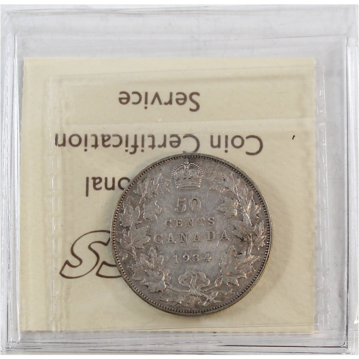 1934 Canada 50-cents ICCS Certified F12