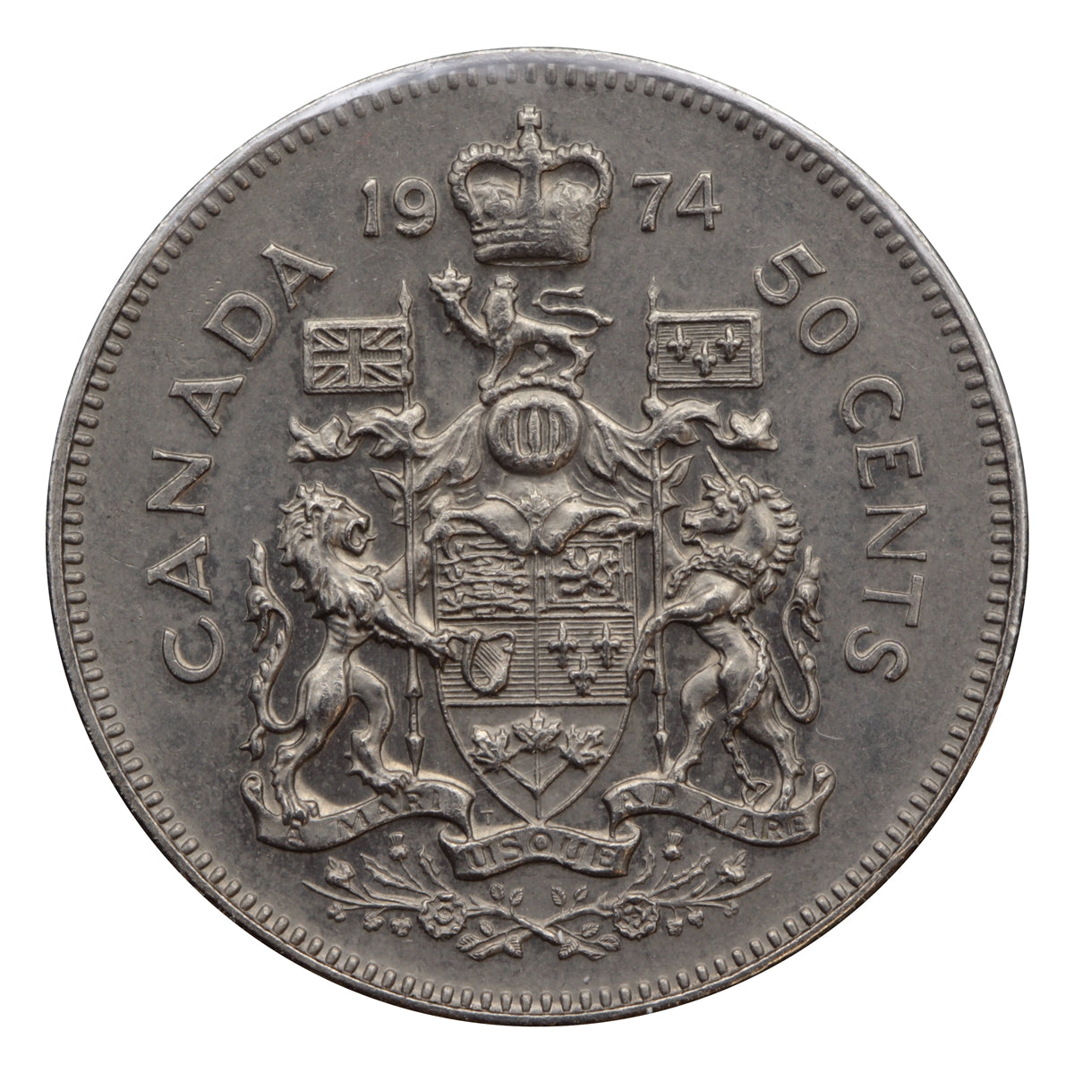 1974 Missing S Canada 50-cents EF-AU (EF45)