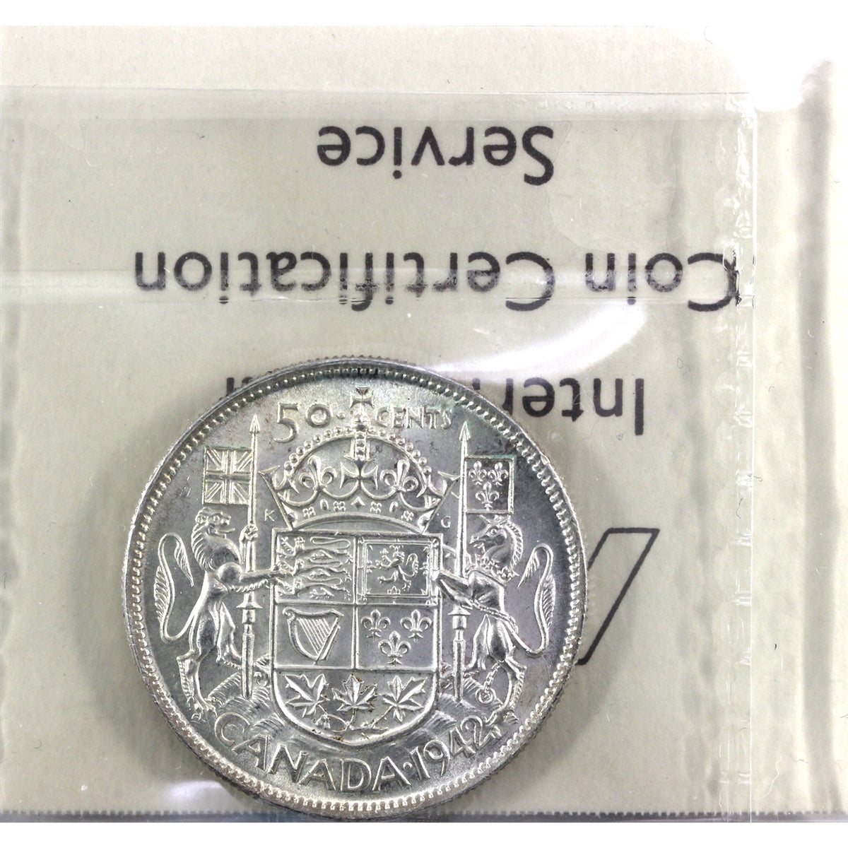 1942 Canada 50-cents ICCS Certified AU58