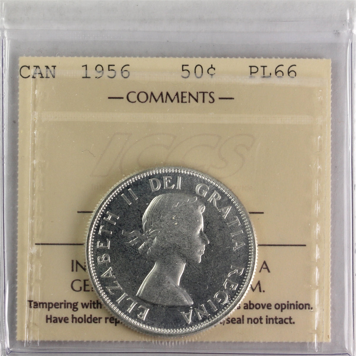 1956 Canada 50-cents ICCS Certified PL66