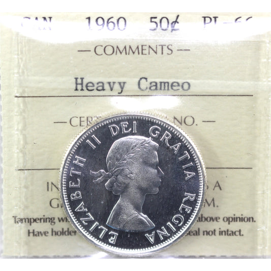 1960 Canada 50-cents ICCS Certified PL66 Heavy Cameo