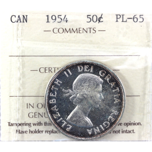 1954 Canada 50-cents ICCS Certified PL65