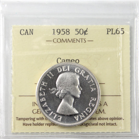 1958 Canada 50-cents ICCS Certified PL65 Cameo