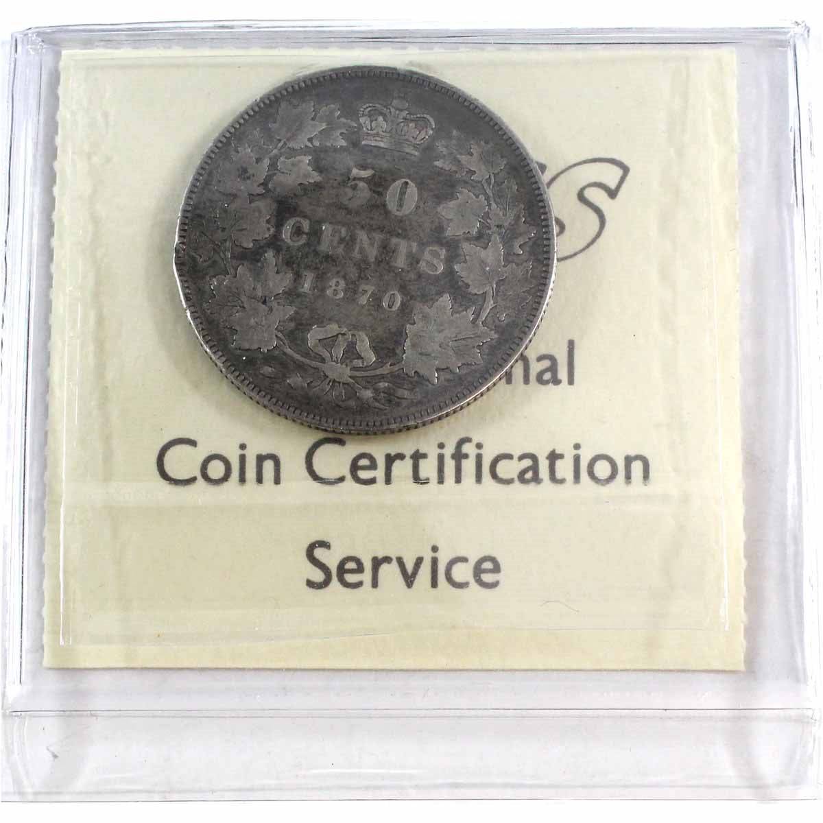 1870 LCW Canada 50-cents ICCS Certified VG10