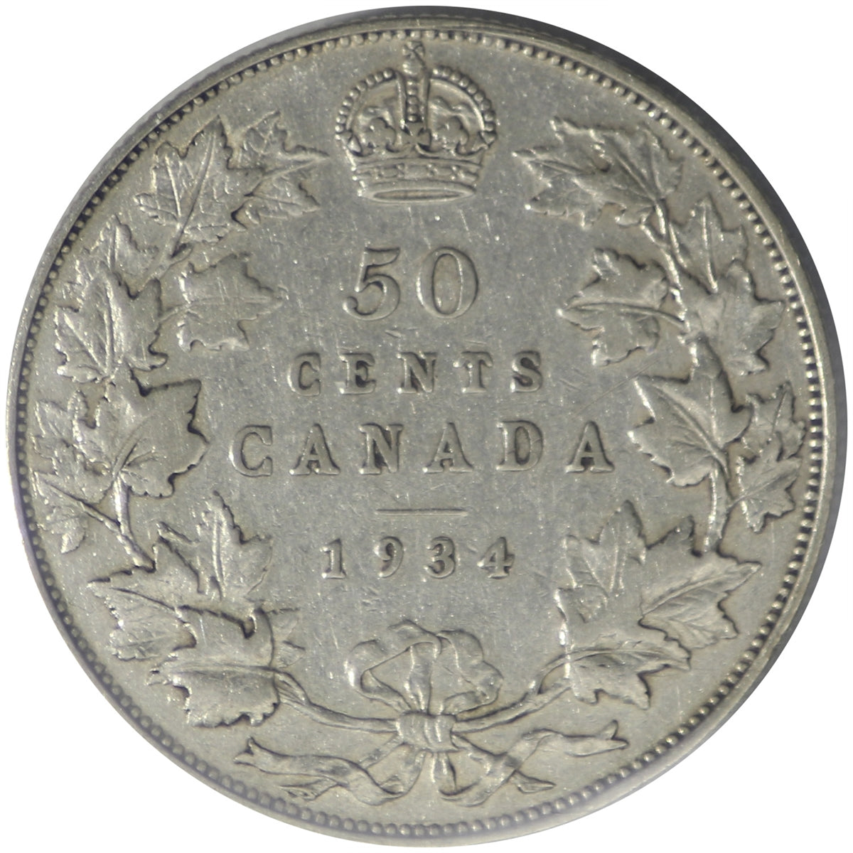 1934 Canada 50-cents ICCS Certified VF20