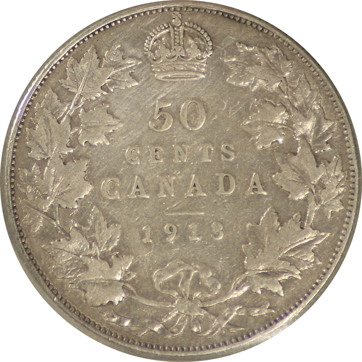 1913 Canada 50-cents ICCS Certified F12