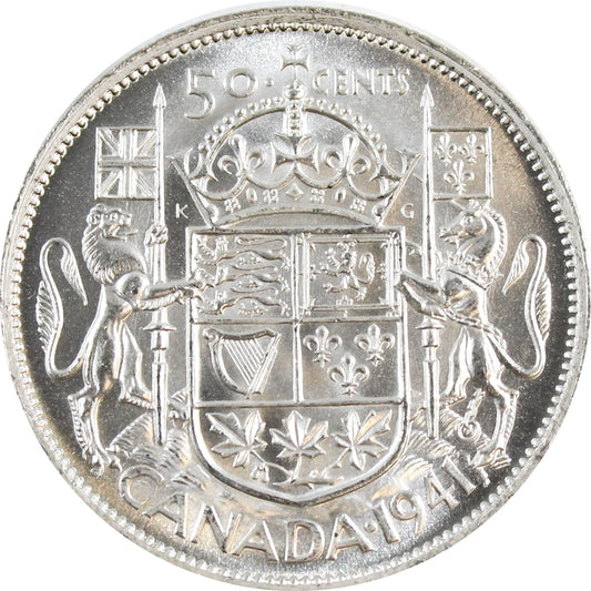 1941 Canada 50-cents Choice Brilliant Uncirculated (MS64) $