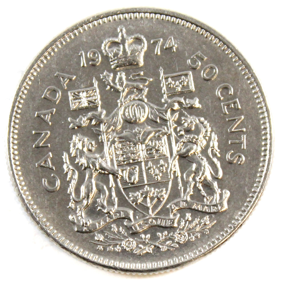 1974 Missing S Canada 50-cents Extra Fine (EF40)