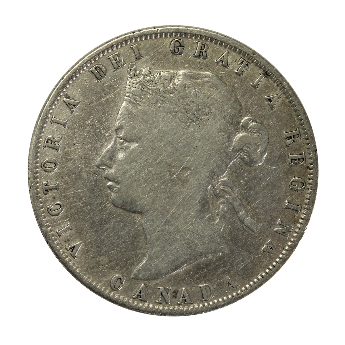 1872H Inverted A/V Canada 50-cents Very Good (VG8) $