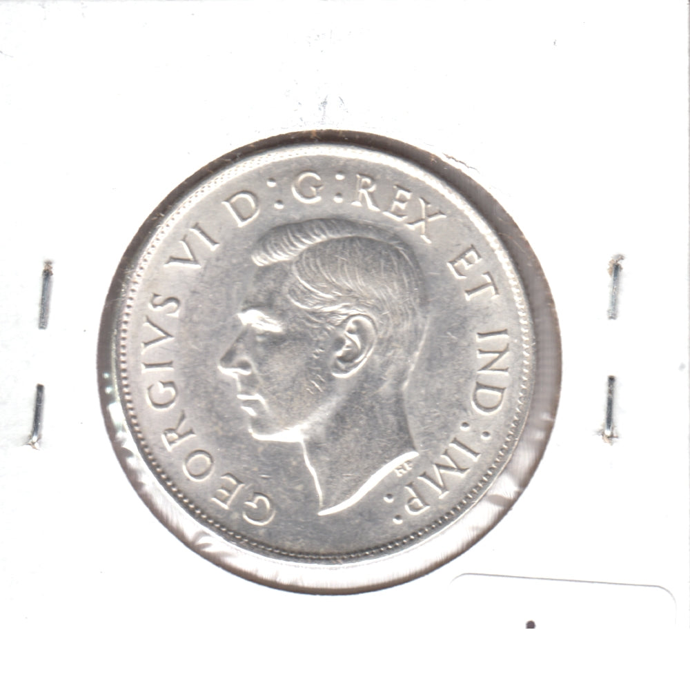 1943 Double Die Canada 50-cents Almost Uncirculated (AU50)