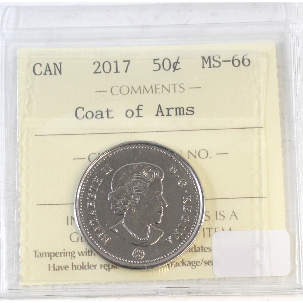 2017 Coat of Arms Canada 50-cents ICCS Certified MS66