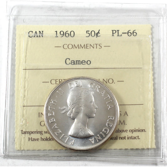 1960 Canada 50-cents ICCS Certified PL66 Cameo