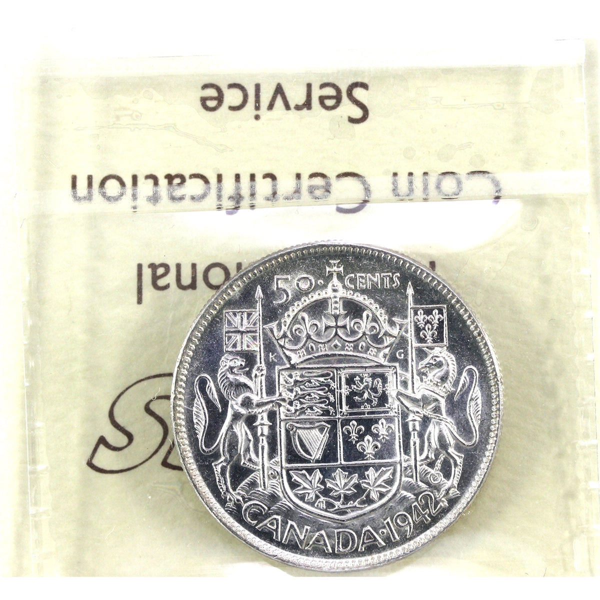 1942 Canada 50-cents ICCS Certified AU55