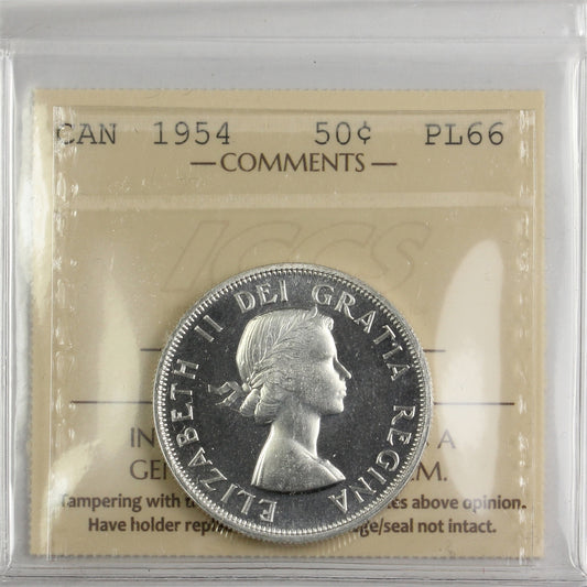 1954 Canada 50-cents ICCS Certified PL66