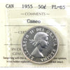 1955 Canada 50-cents ICCS Certified PL65 Cameo