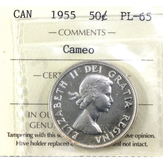 1955 Canada 50-cents ICCS Certified PL65 Cameo