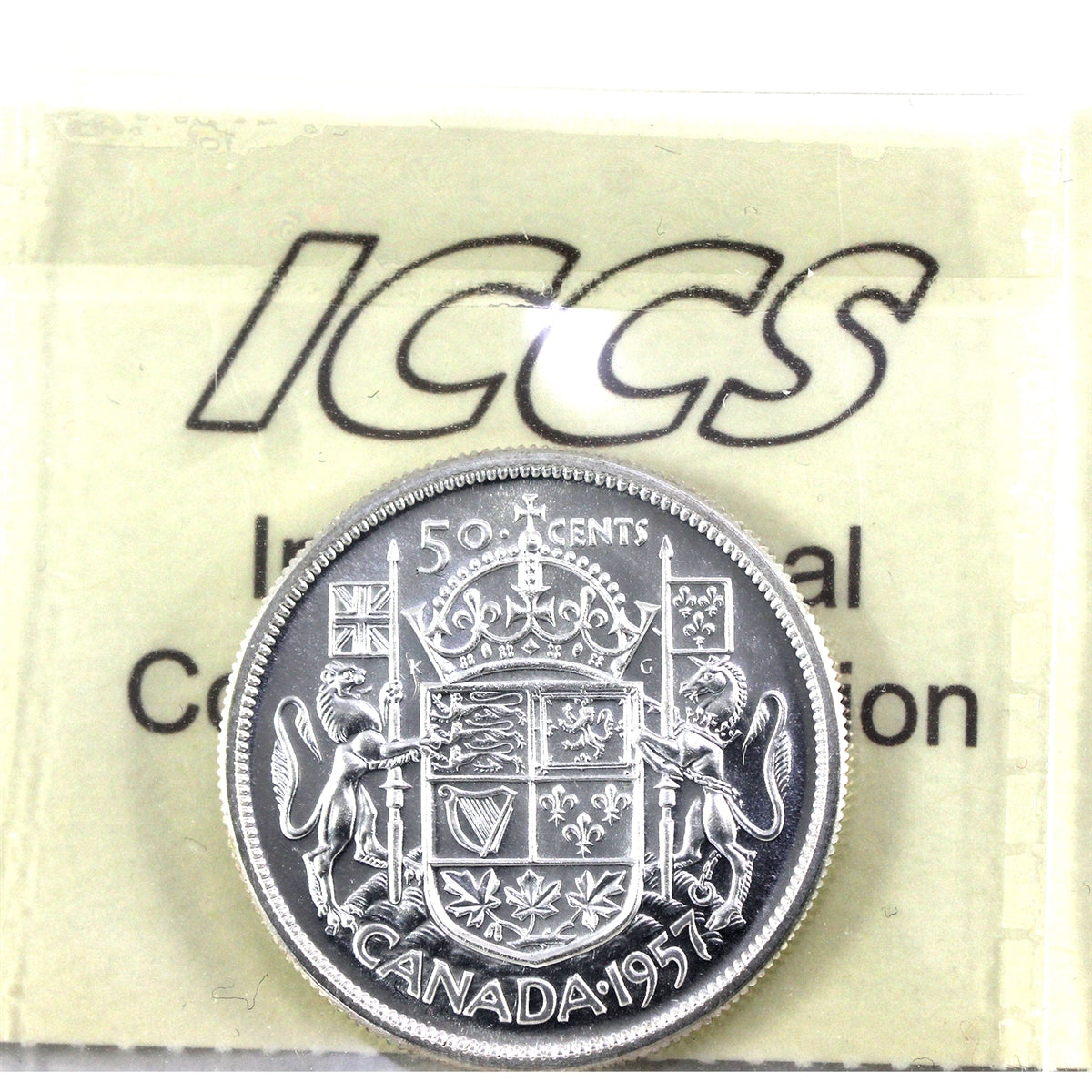1957 Canada 50-cents ICCS Certified PL65