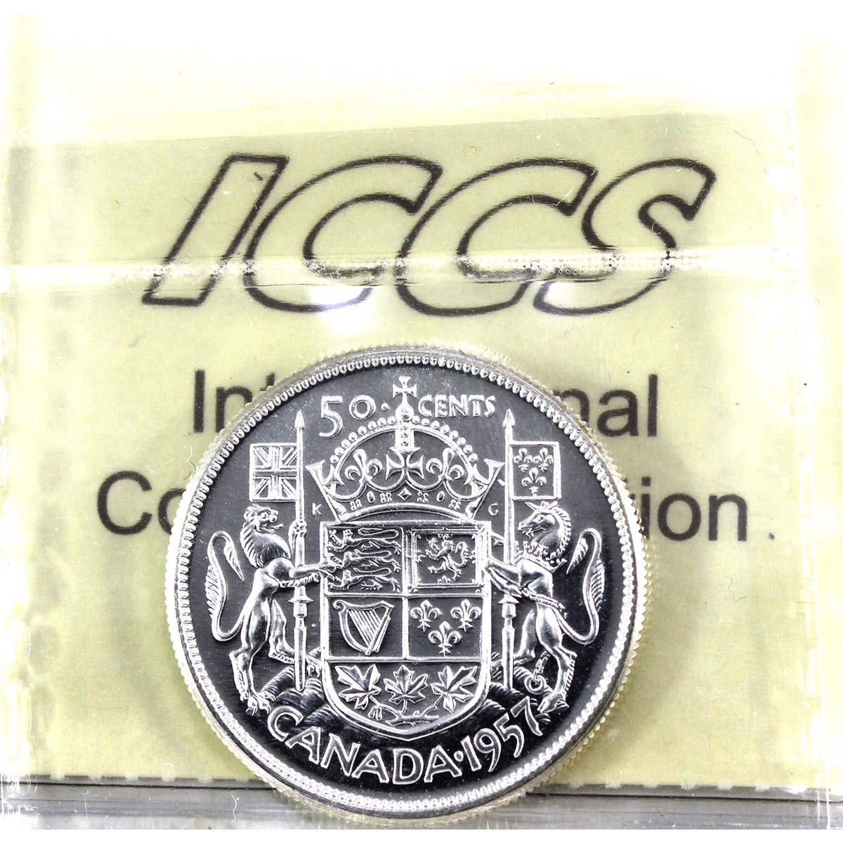 1957 Canada 50-cents ICCS Certified PL65 Cameo