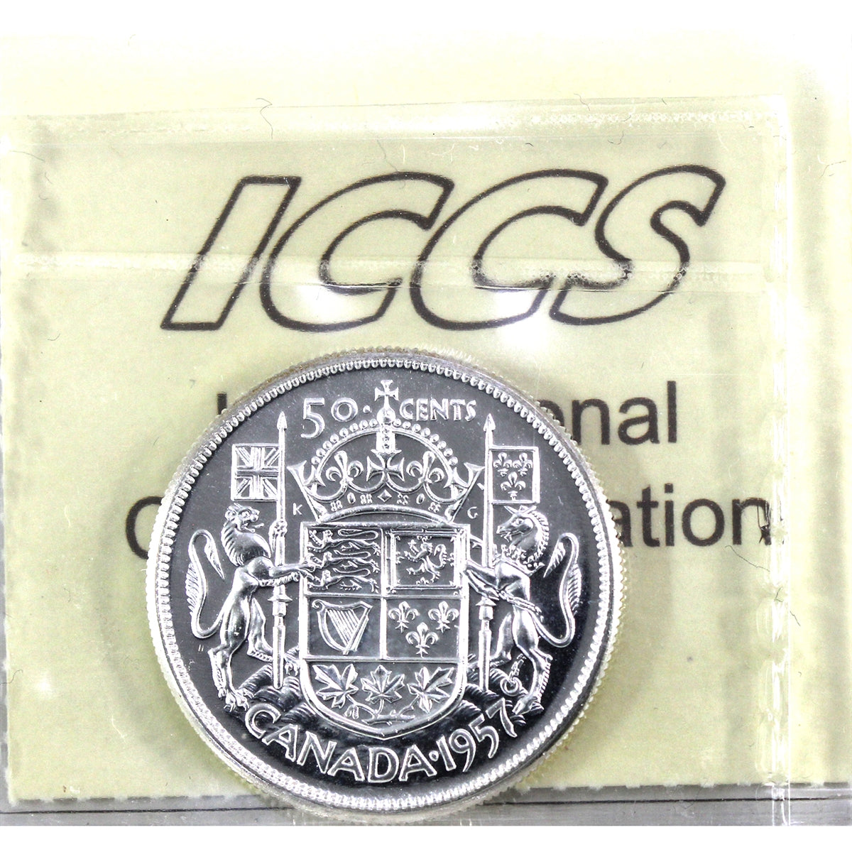 1957 Canada 50-cents ICCS Certified PL66