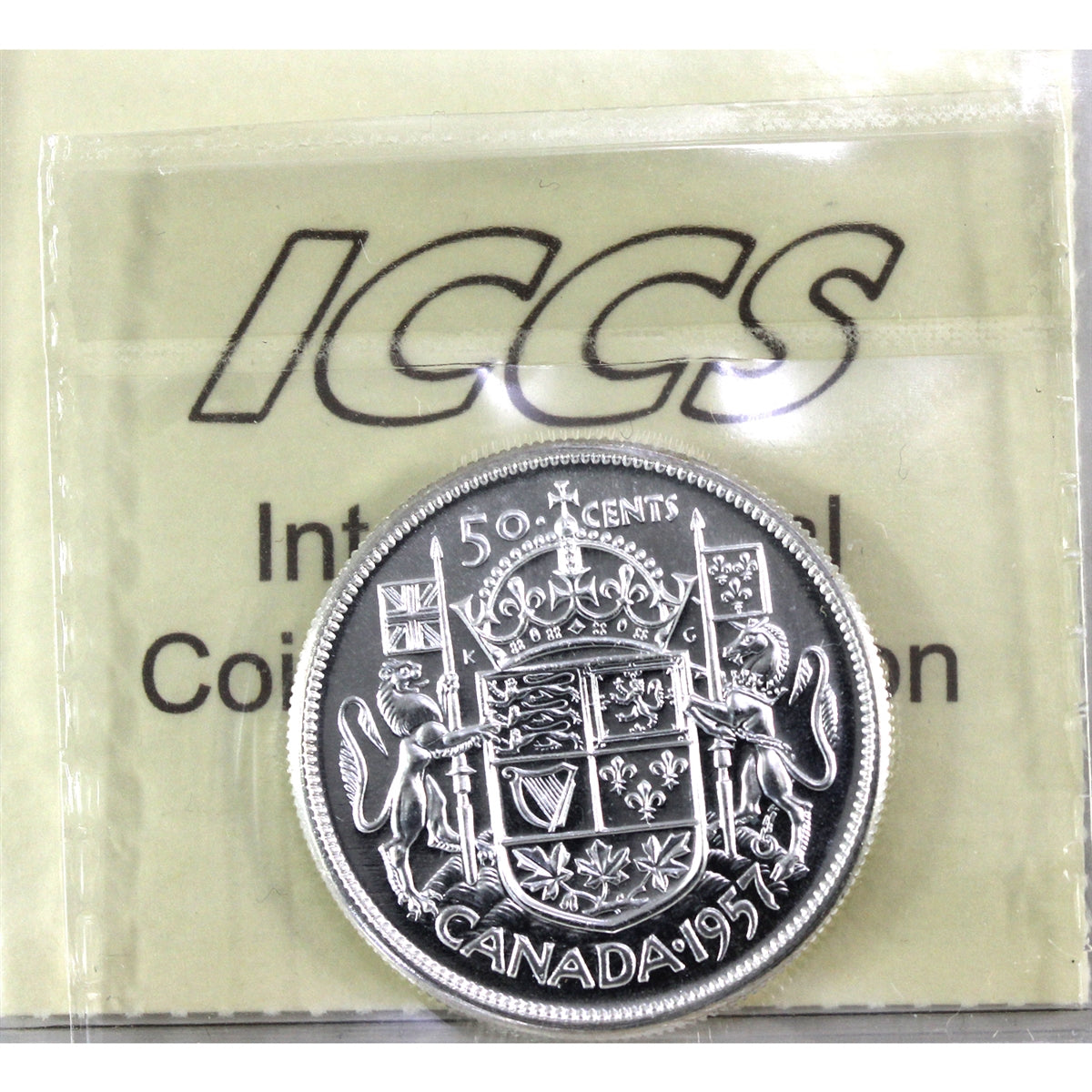 1957 Canada 50-cents ICCS Certified PL66 Cameo