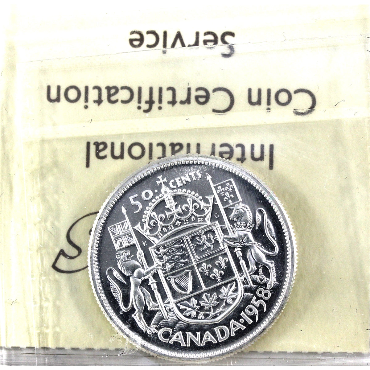 1958 Canada 50-cents ICCS Certified PL65