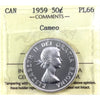 1959 Canada 50-cents ICCS Certified PL66 Cameo