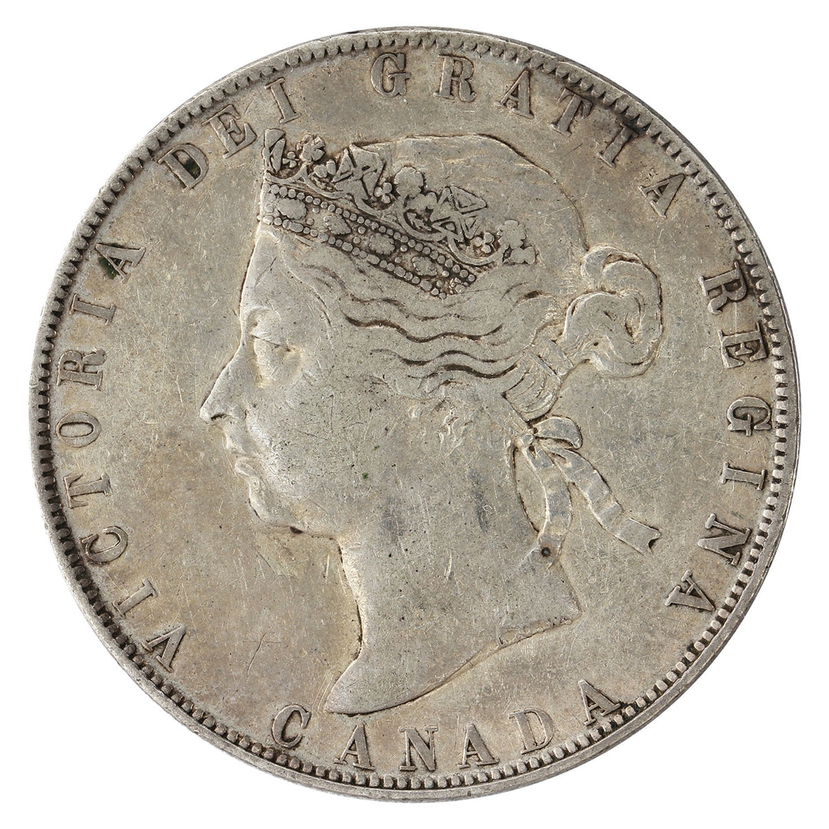 1892 Obv. 4 Canada 25-cents Very Fine (VF-20) $