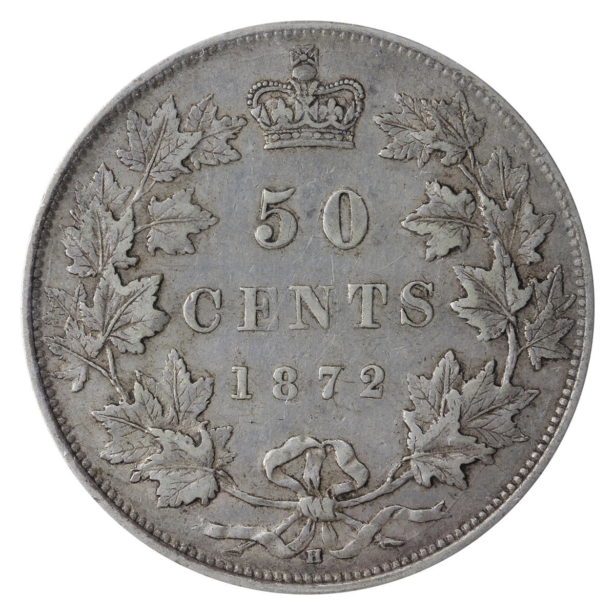 1872H Canada 50-cents ICCS Certified VF20 (XZD 099)