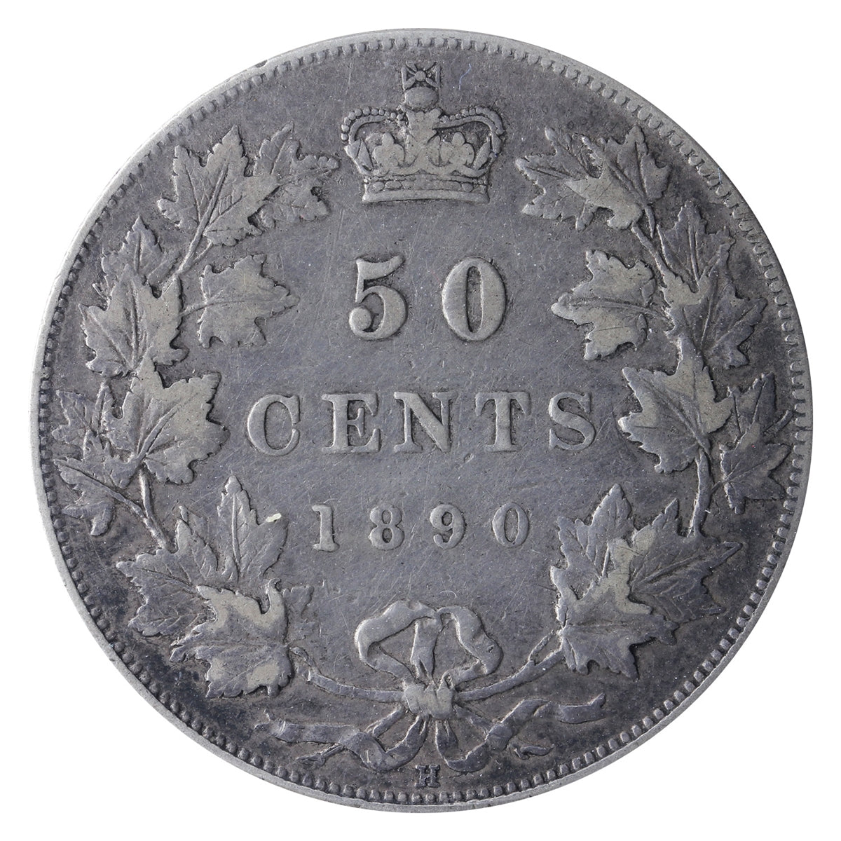 1890H Obv. 4 Canada 50-cents ICCS Certified VF20 (XWM 197)