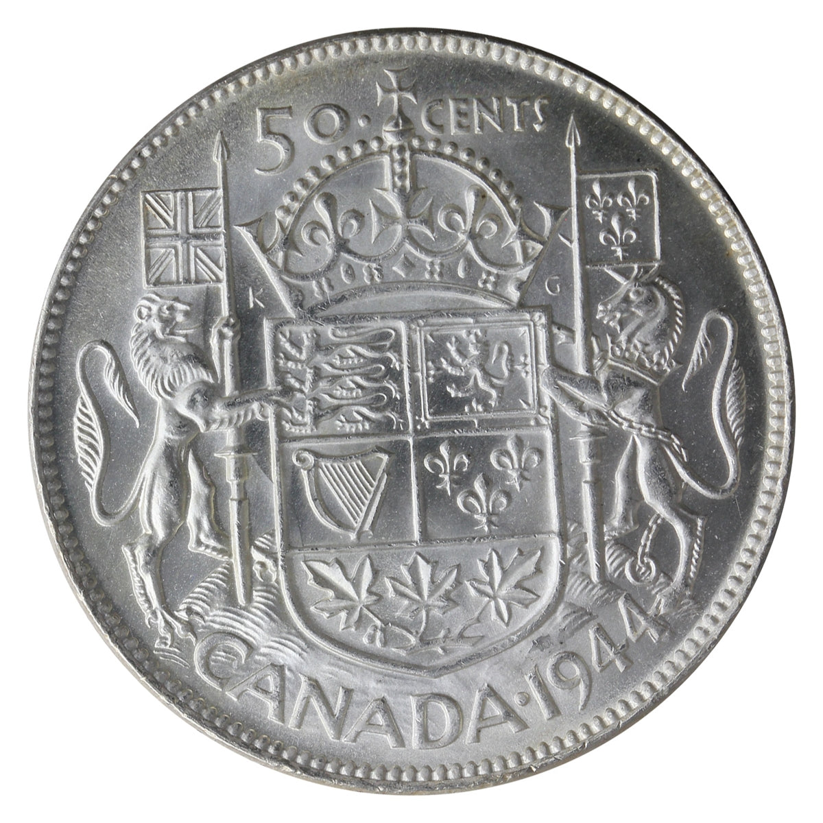 1944 Far 4 Canada 50-cents ICCS Certified MS64 (XZD 142)