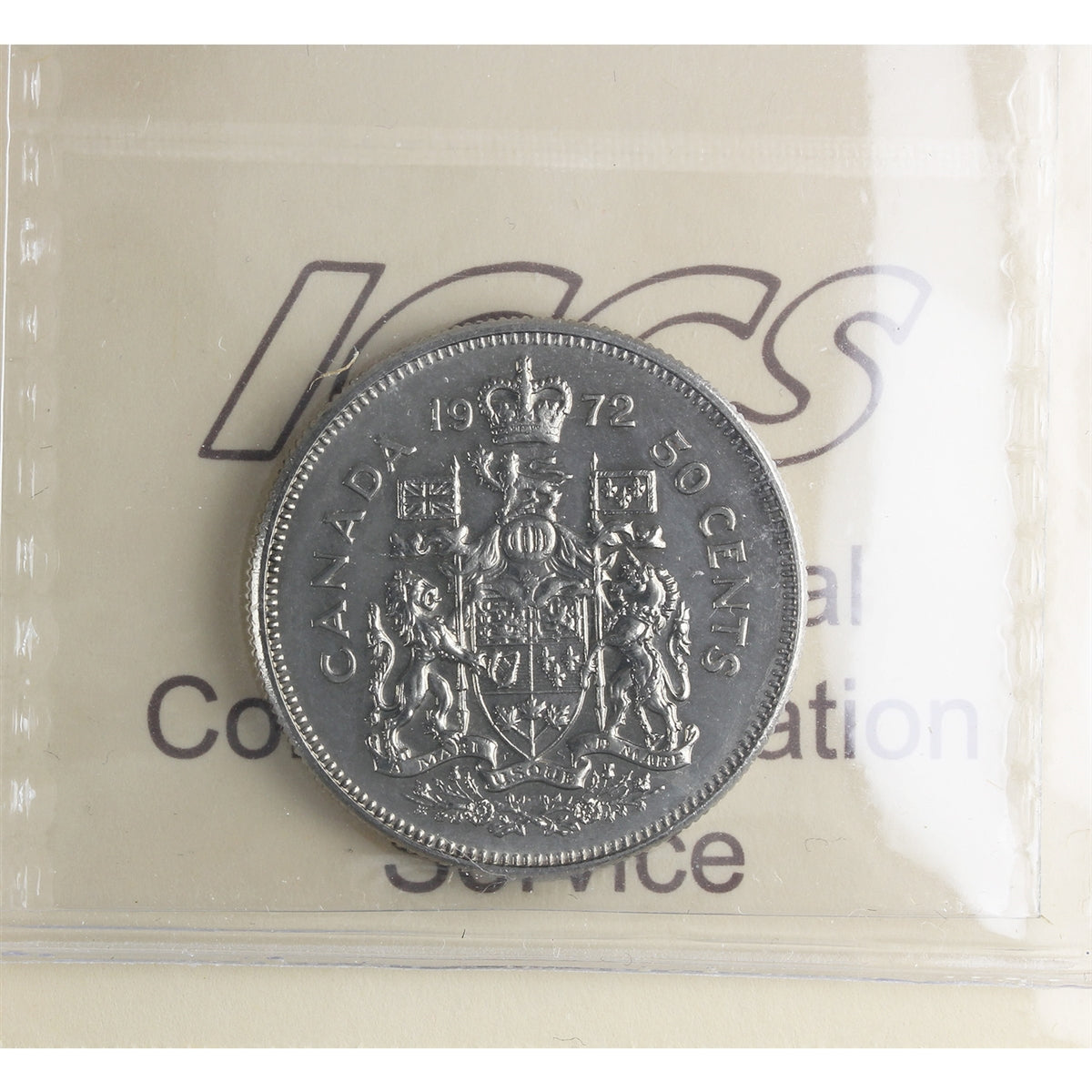 1972 Missing A Canada 50-cents ICCS Certified MS64