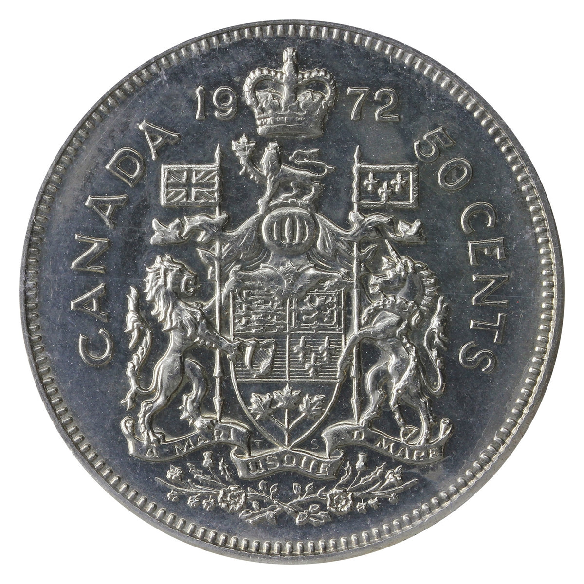 1972 Missing A Canada 50-cents ICCS Certified MS64