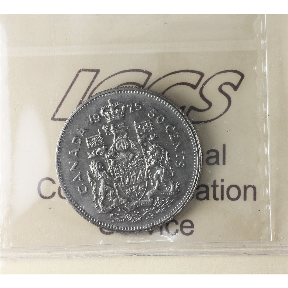 1975 Missing A Canada 50-cents ICCS Certified MS64