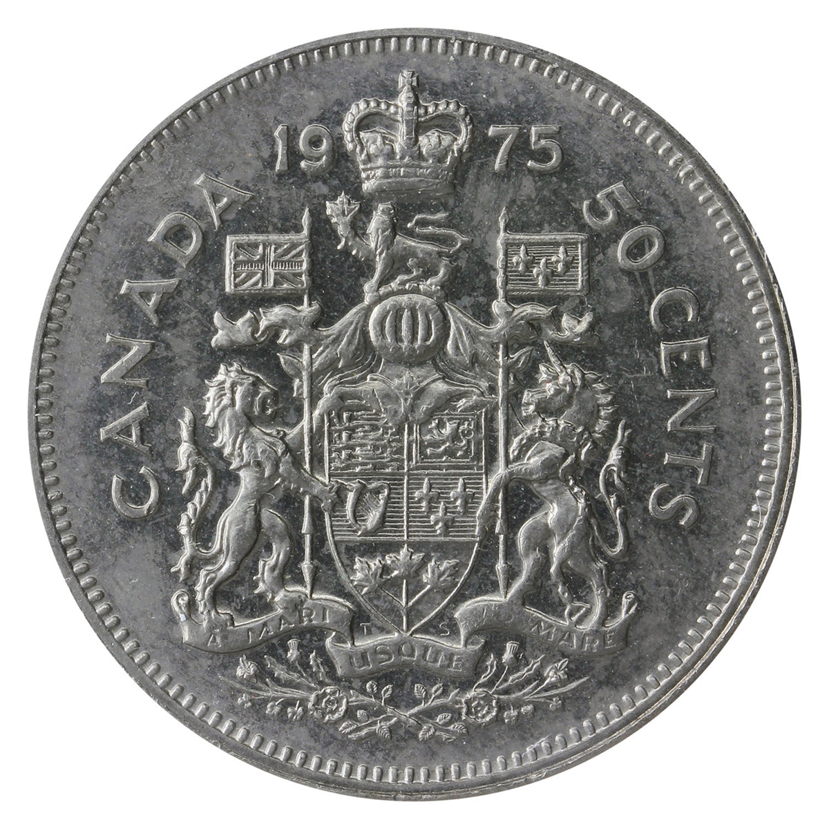 1975 Missing A Canada 50-cents ICCS Certified MS64