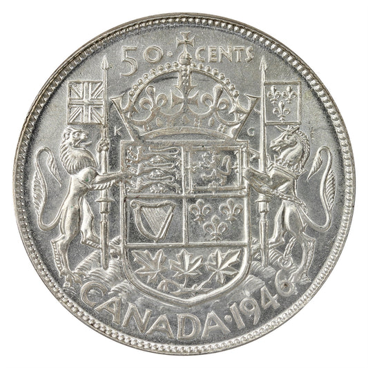 1946 Chip in 6 Canada 50-cents UNC+ (MS62) $
