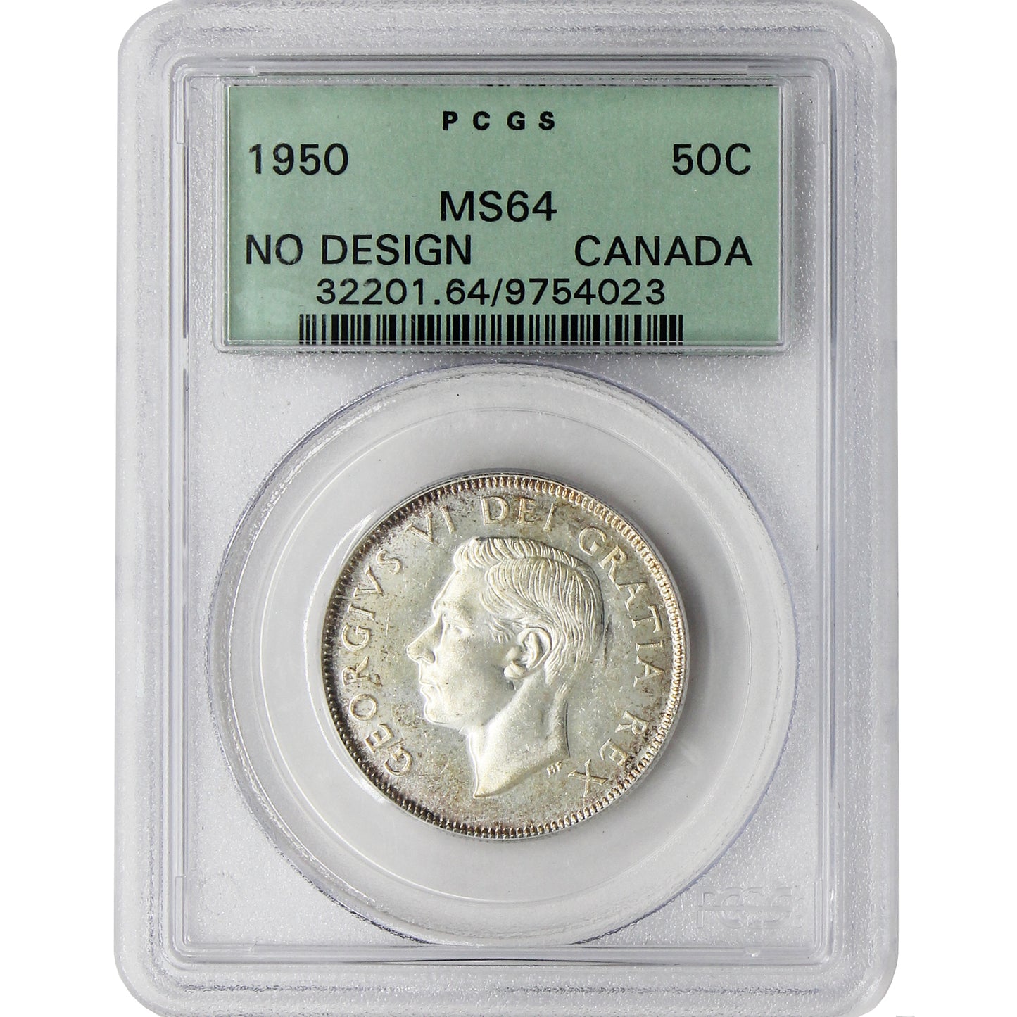 1950 No Design Canada 50-cents PCGS Certified MS64
