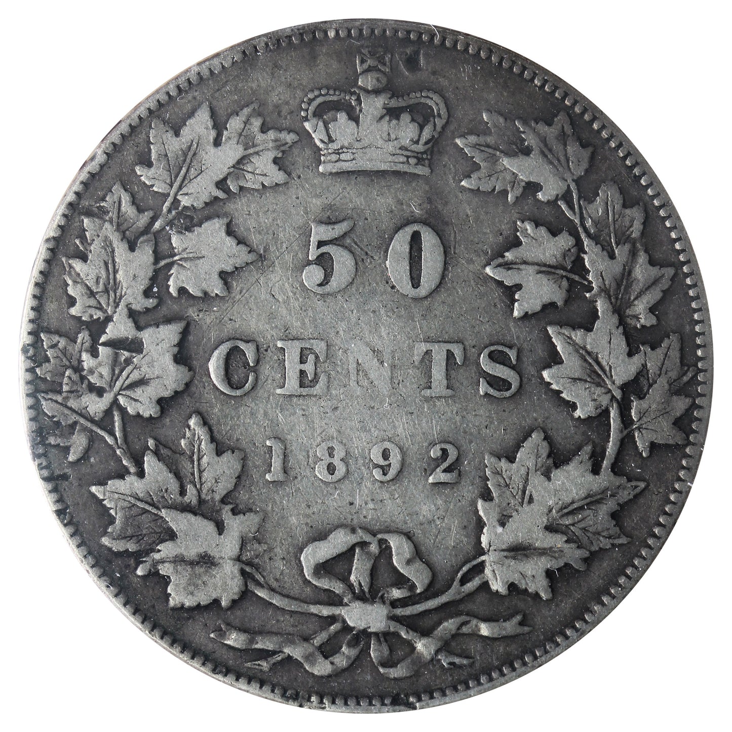 1892 Obv. 4 Canada 50-cents ICCS Certified VF20