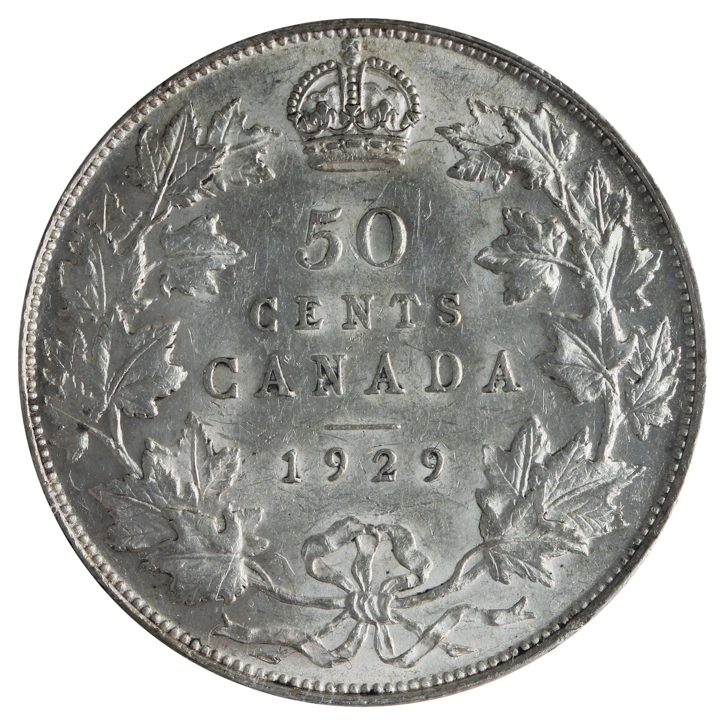 1929 Canada 50-cents ICCS Certified AU50