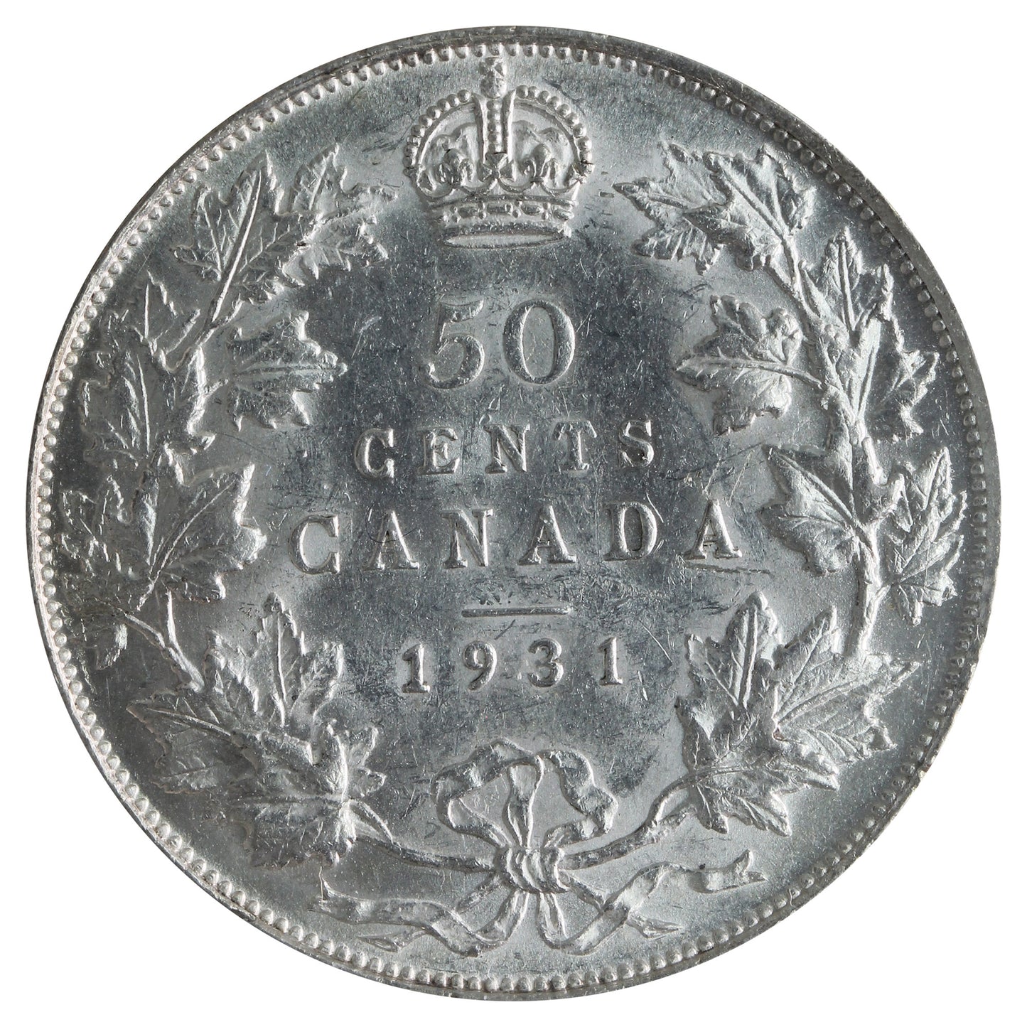 1931 Canada 50-cents ICCS Certified AU55