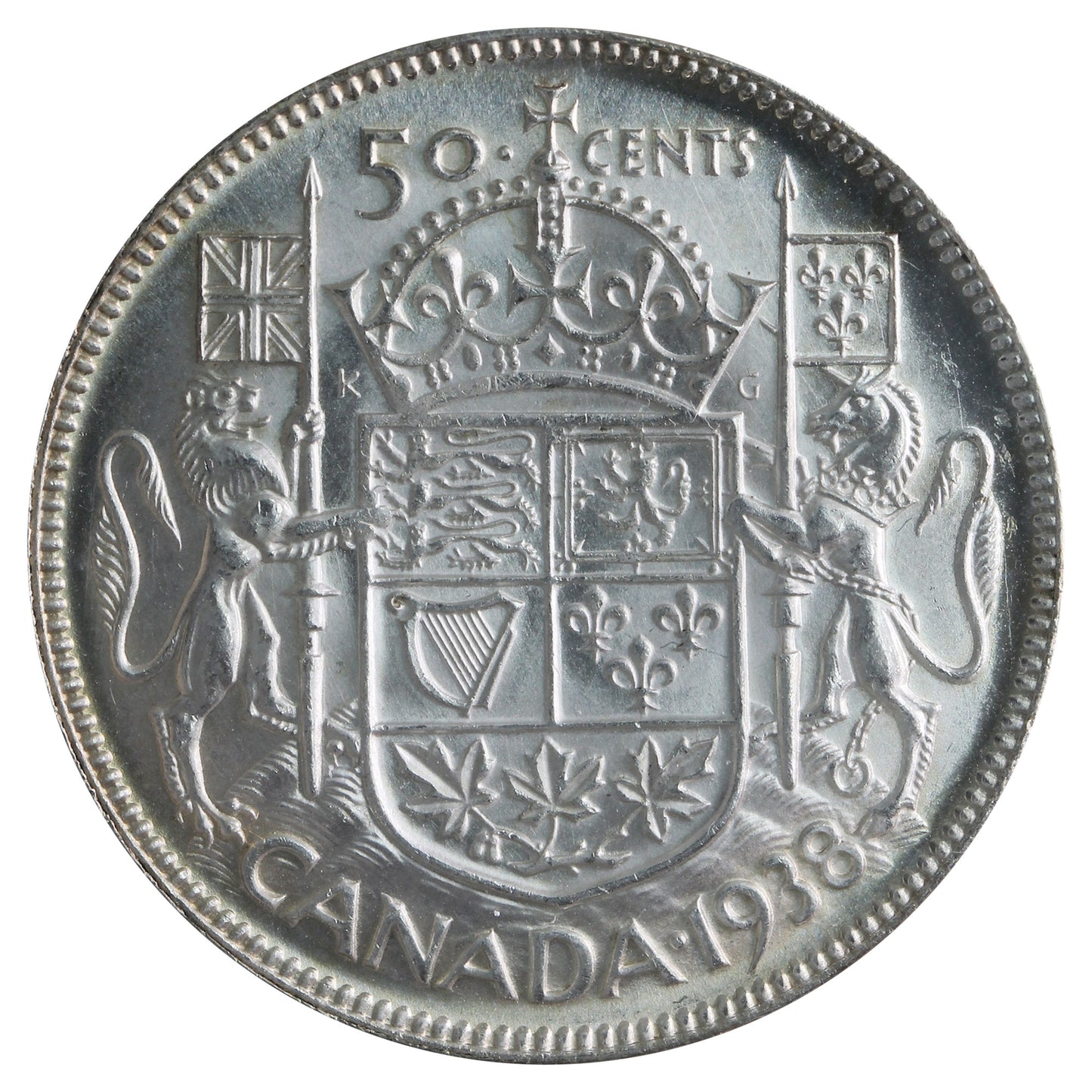 1938 Canada 50-cents ICCS Certified MS64 (XXR 558)