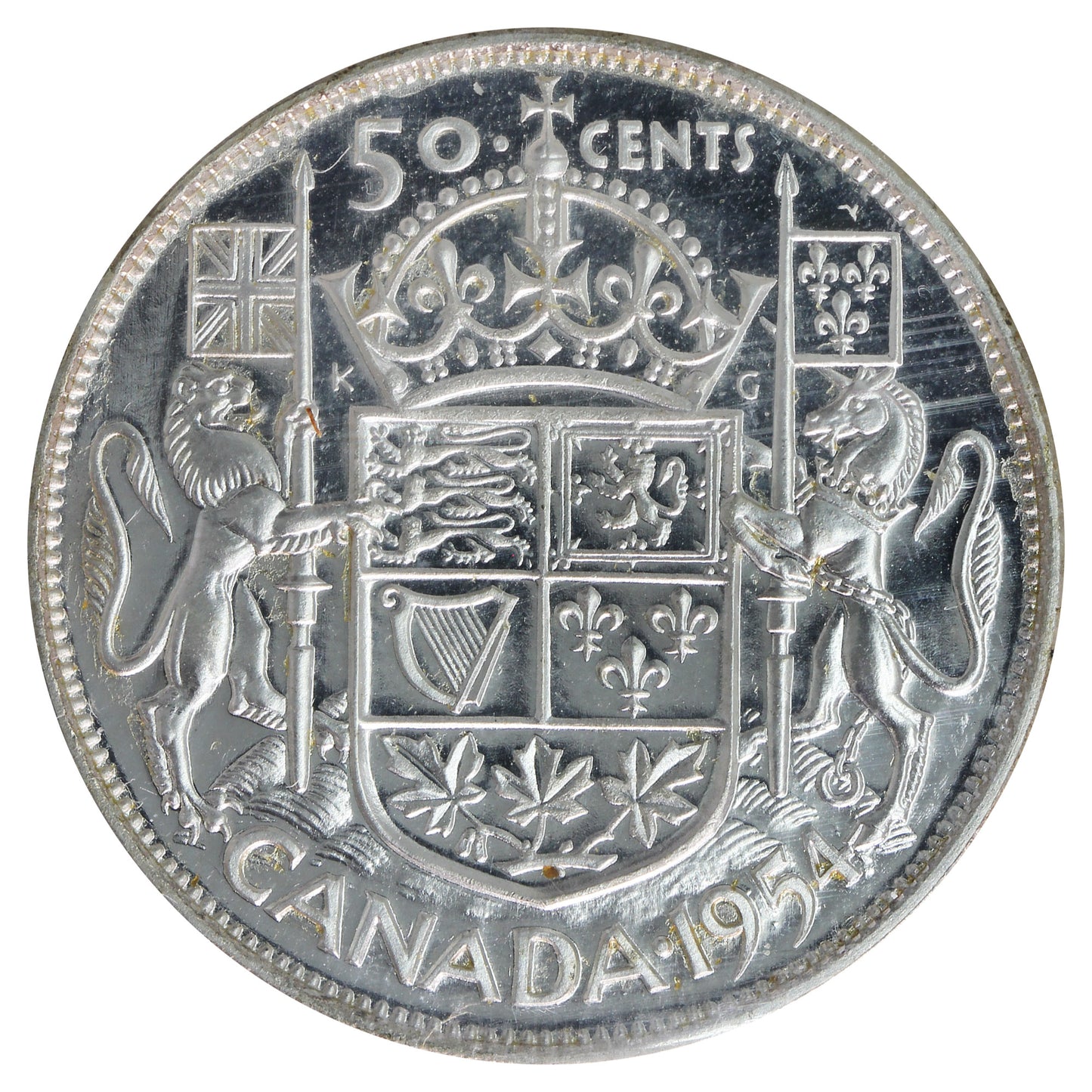 1954 Canada 50-cents ICCS Certified PL65 Heavy Cameo