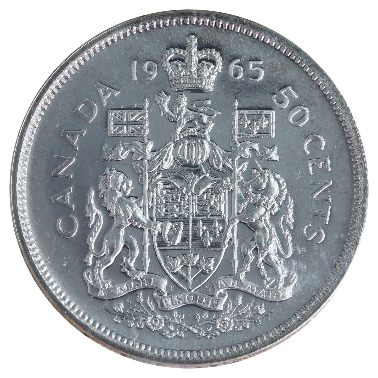 1965 Canada 50-cents ICCS Certified PL66 Ultra Heavy Cameo