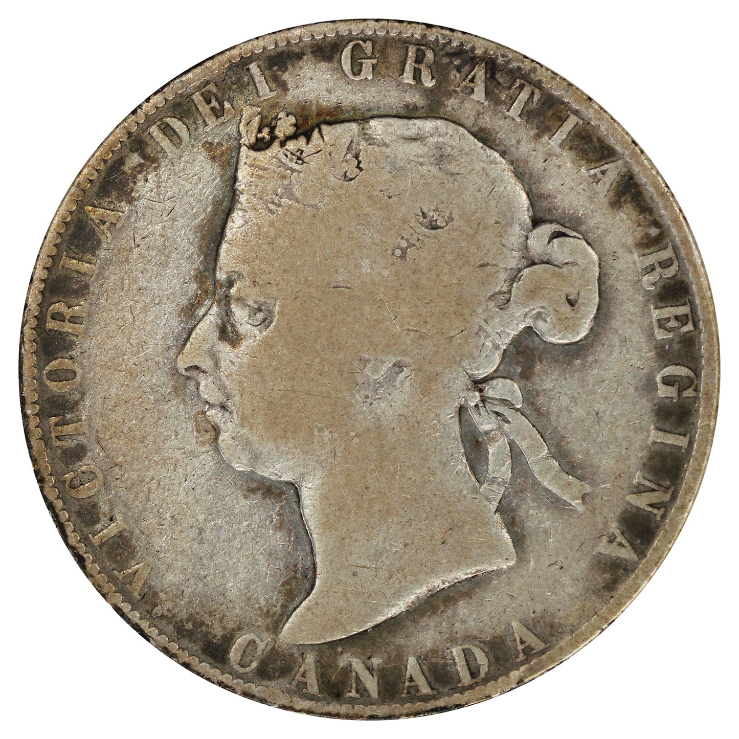 1892 Obv. 3 Canada 50-cents Very Good (VG8)