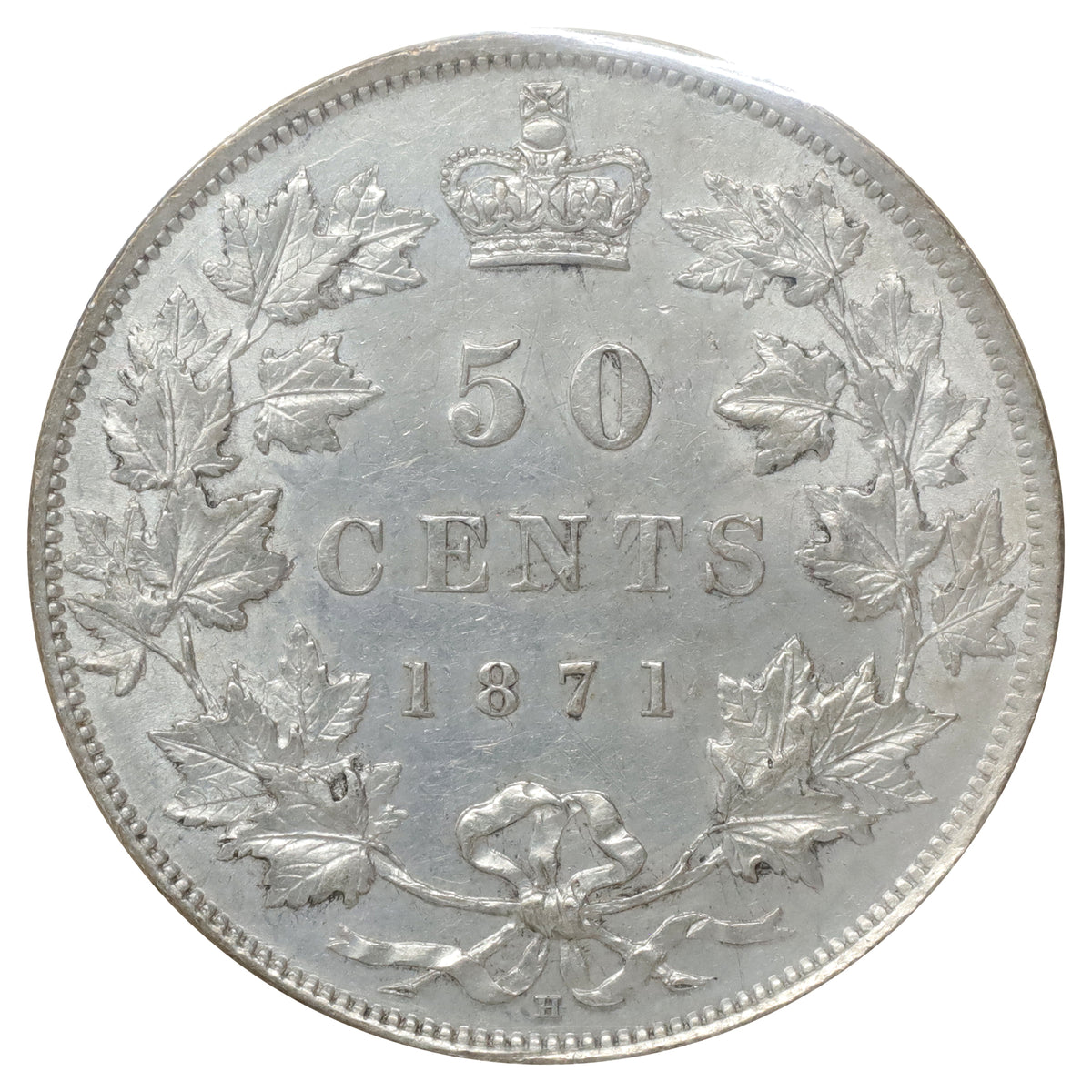 1871H Canada 50-cents ICCS Certified AU50