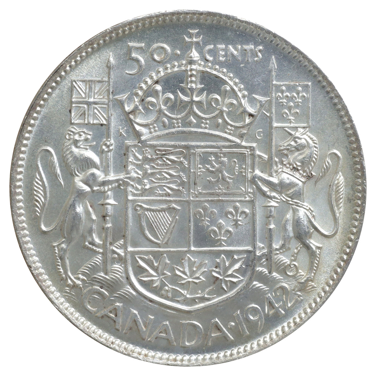 1942 Canada 50-cents ICCS Certified MS65 (XBP 650)