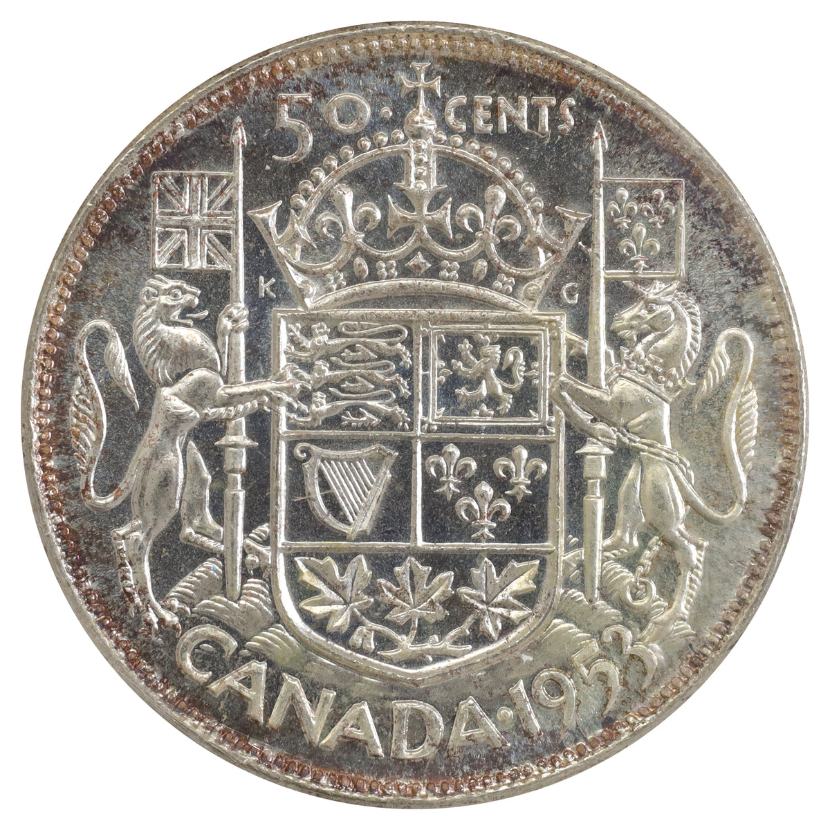 1953 Large Date, NSF Canada 50-cents ICCS Certified MS64