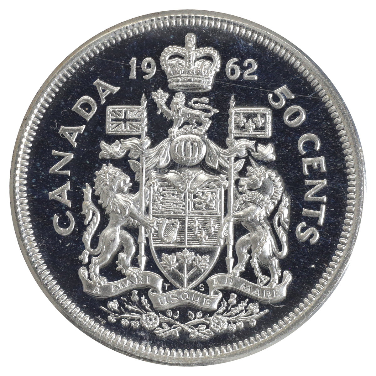 1962 Canada 50-cents ICCS Certified PL66 UHC