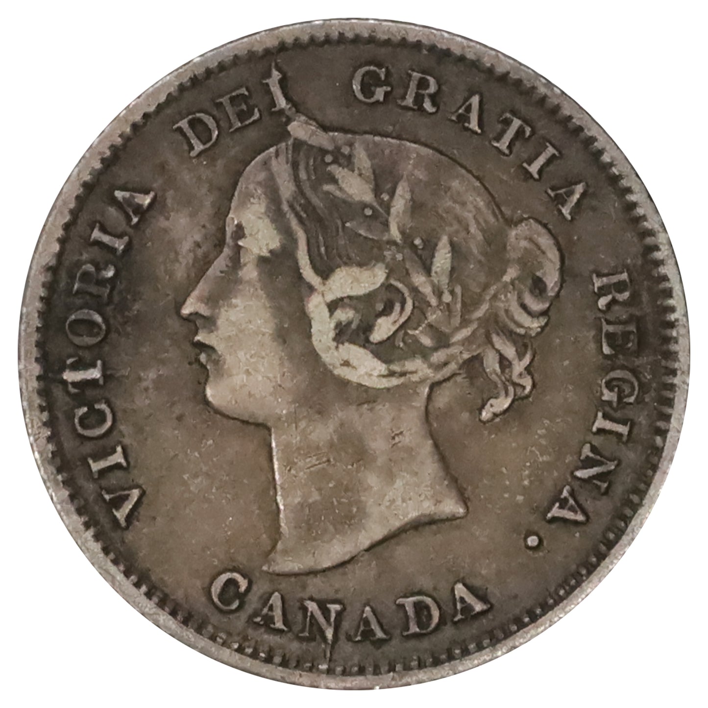 1870 Raised Border Canada 5-cents Very Fine (VF20)