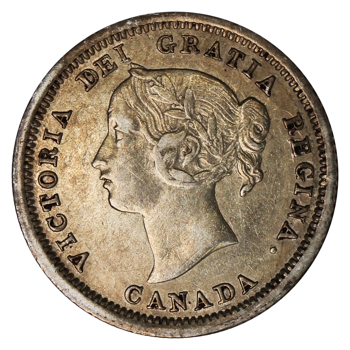 1858 Small Date Canada 5-cents Extra Fine (EF40) $